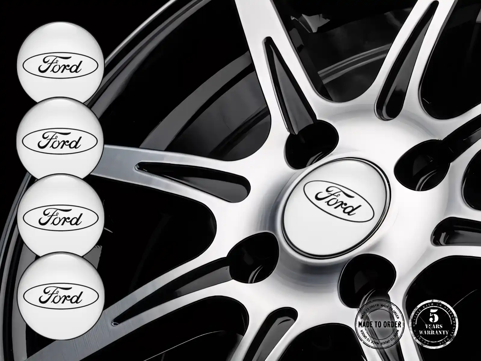 Ford Dome-Sticker-Logo Premium Silikon-Design